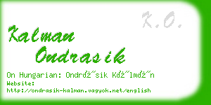 kalman ondrasik business card